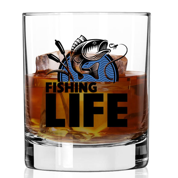 Fishing Life Jumping Fish Whiskey Glass