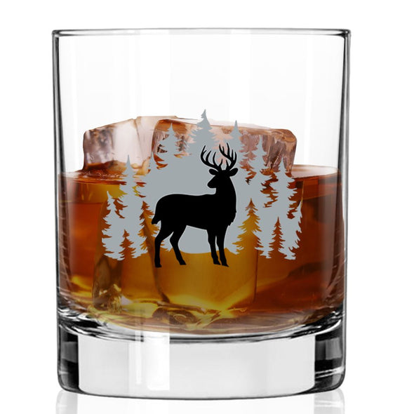 Deer Scene Whiskey Glass